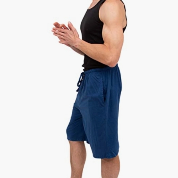 Andrew Scott Men's 3 Pack Soft & Light Cotton Drawstring Yoga Lounge shorts - Picture 3 of 6